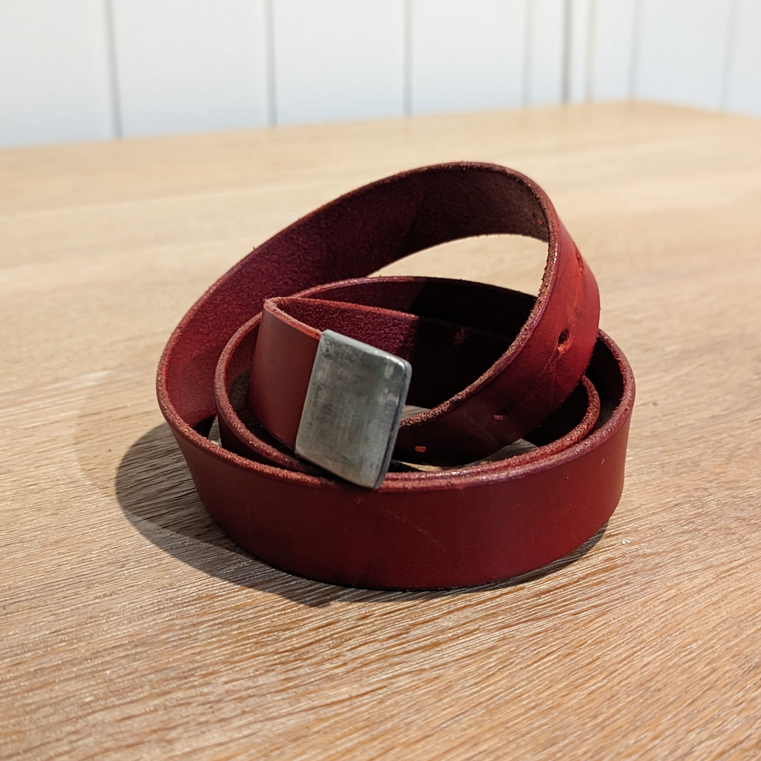Red Leather Belt Strap - Strap Only