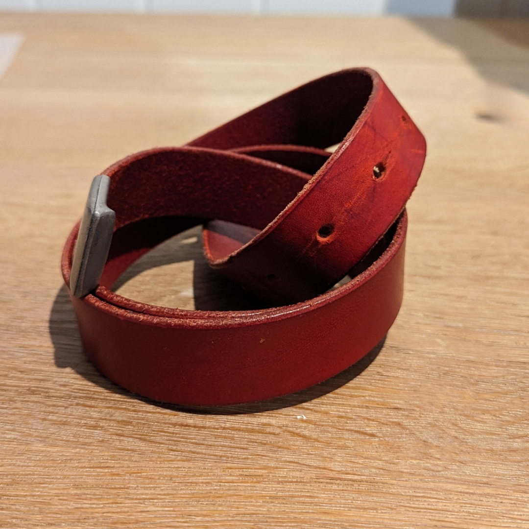 Red Leather Belt Strap - Strap Only